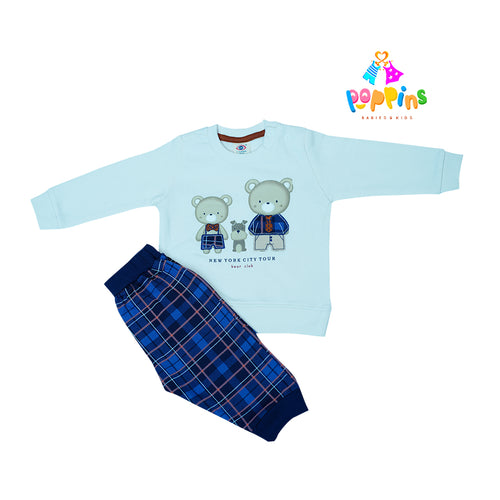 Baby Pullover Outfit Set Plaid Print