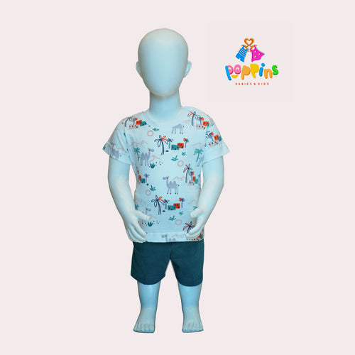 Baby T-Shirt Short Set Camelina Splash