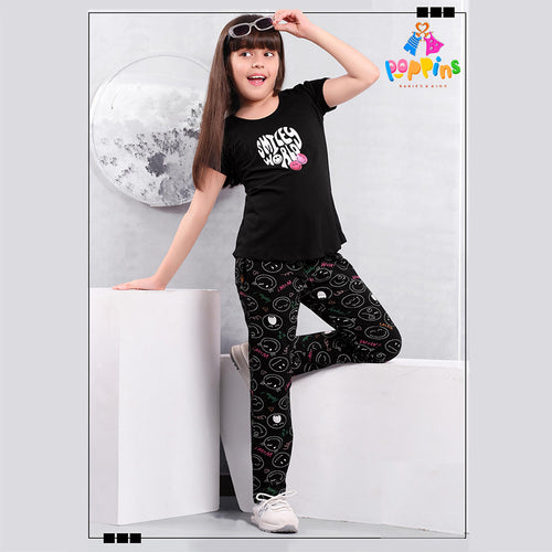 Twinkling Starlets Smiley World_Tshirt pant set