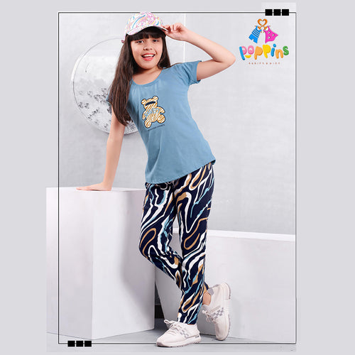 Kids Sleepytime Teddy Printed_Tshirt pant set