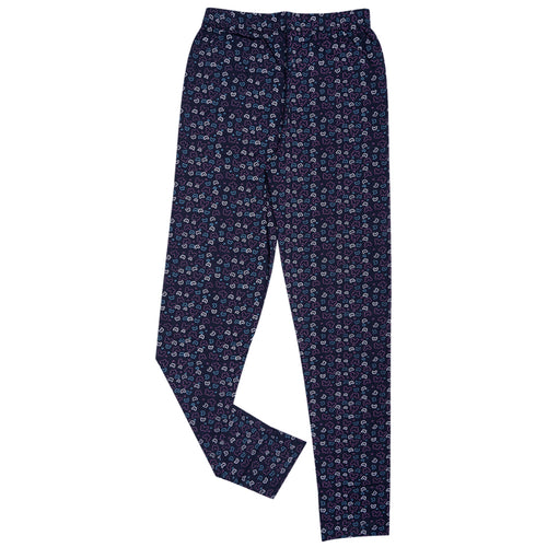 Girls Printed Leggings- Navy Blue Butterfly