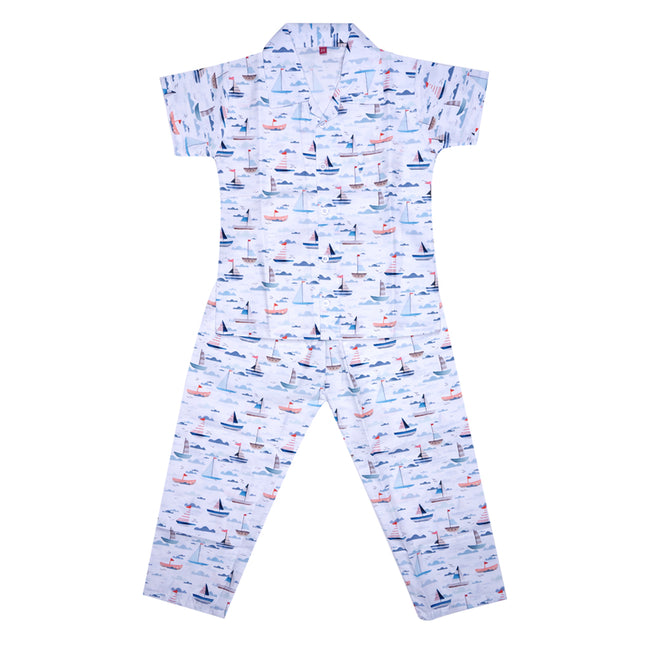 Kids cotton printed night suit- Ship
