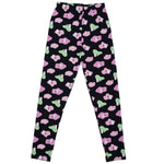 Girls Printed Leggings- Black Multi