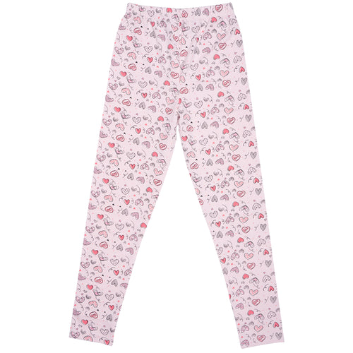 Girls Printed Leggings- Little Hearts