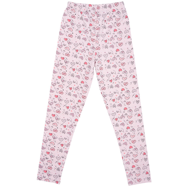 Girls Printed Leggings- Little Hearts
