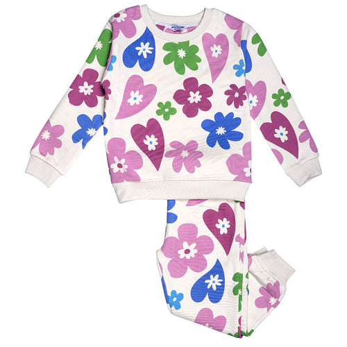 Spring Flower Sweat Set-Cream