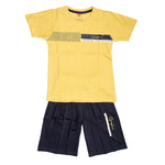 Boys Graphic T-Shirt Short set- Yellow