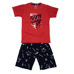 Boys Graphic T-Shirt Short set- Skate Red