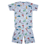 Boys Graphic T-Shirt Short set- Dino Green