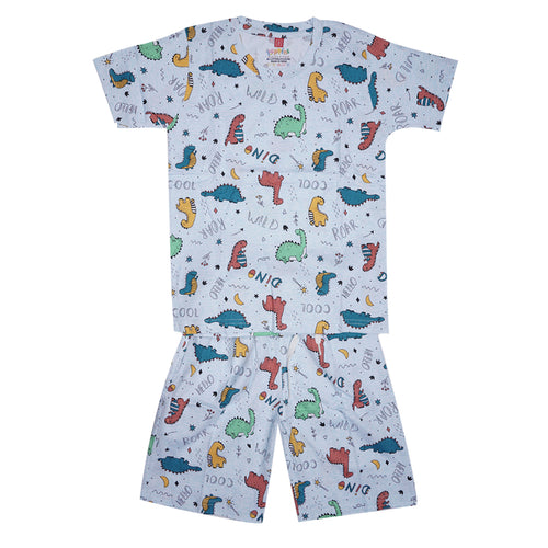 Boys Graphic T-Shirt Short set- Dino Green