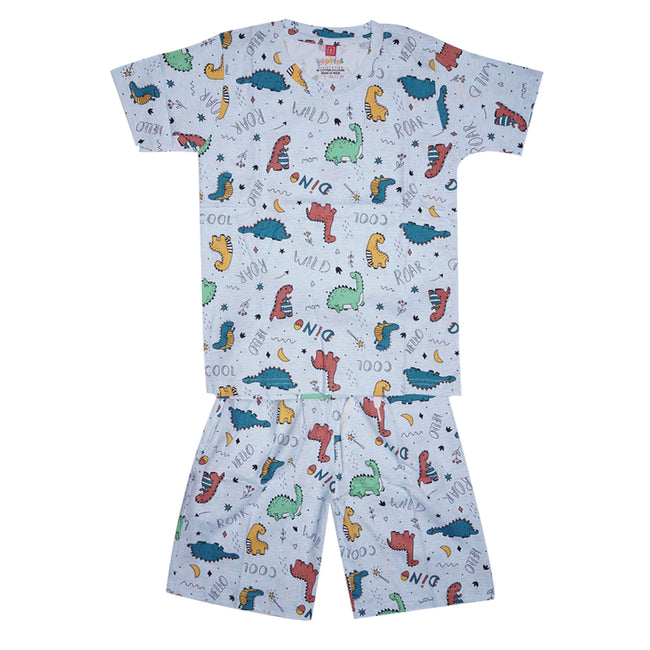 Boys Graphic T-Shirt Short set- Dino Green