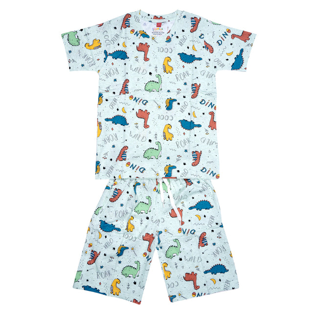 Boys Graphic T-Shirt Short set- Dino Blue