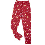 Girls Printed Leggings- Maroon Teddy
