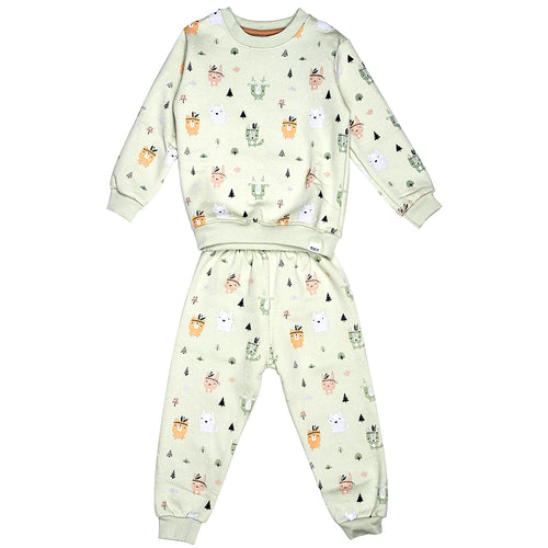 Woodland Adventure Sweat Set- Light Green