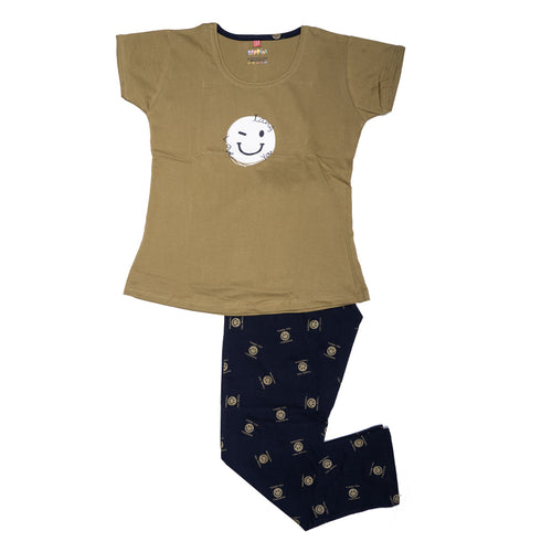 Girls Graphic set- Olive Green