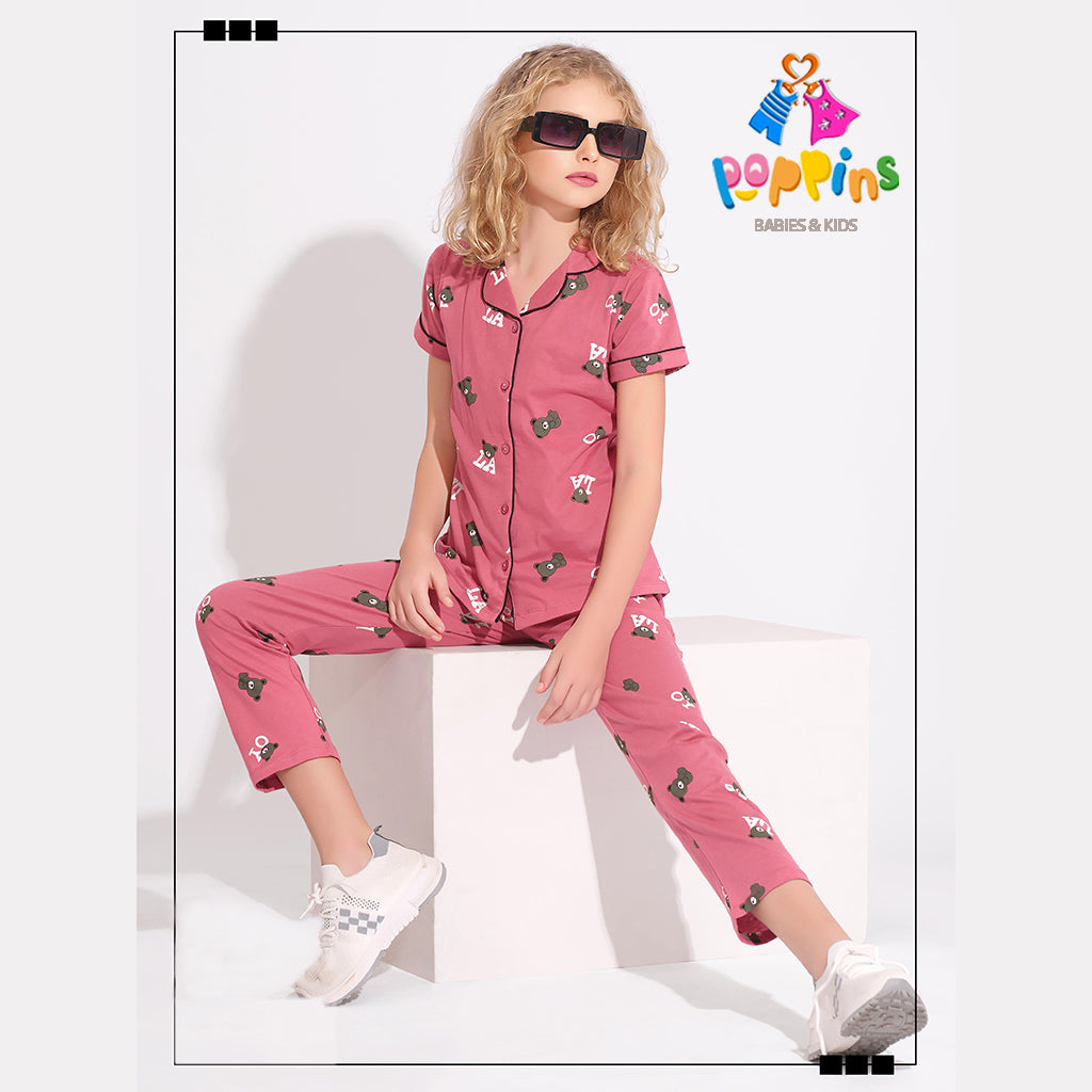 Girls Button down pyjama set