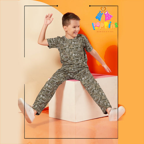 Kids Night Suit Rock Style