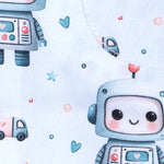 Kids cotton printed night suit- Robot