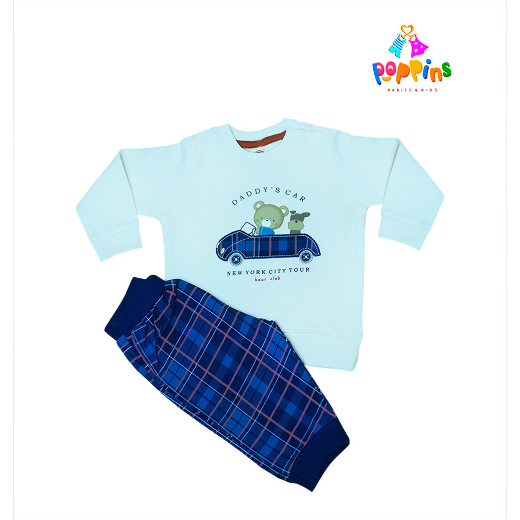 Baby Pullover Outfit Set Plaid Print