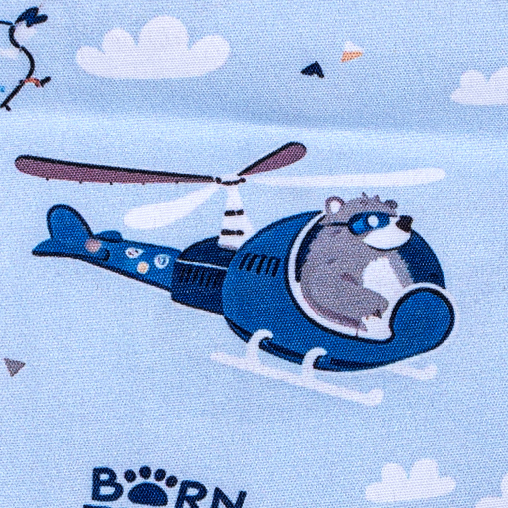 Kids cotton printed night suit- Helicopter