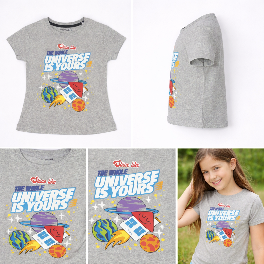 Girls Graphic Tshirt- Universe