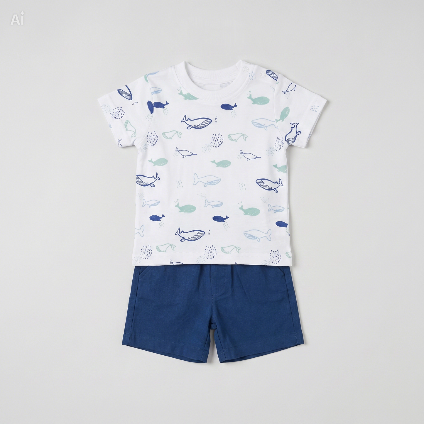 Baby T-Shirt Short Set Camelina Splash