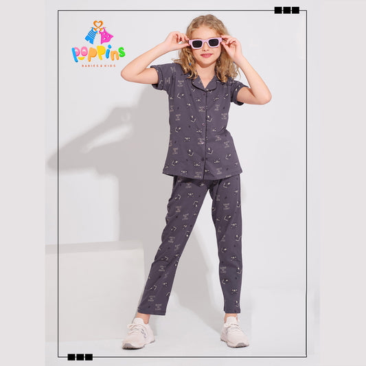 Girls Button down pyjama set