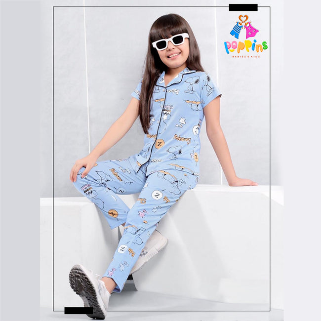 Kids Night Suit Smiley Snoopy