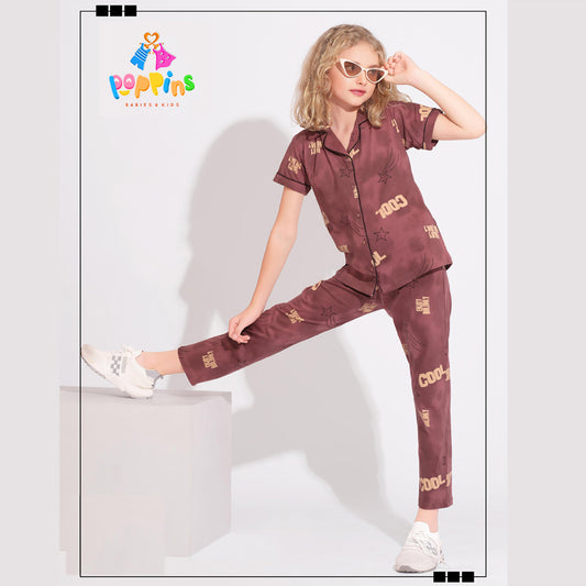 Girls Button down pyjama set