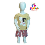 Baby and Toddler Short set With Striped Doggy
