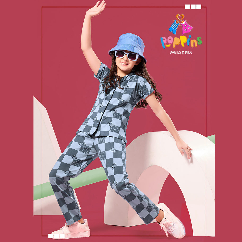Girls Button down pyjama set