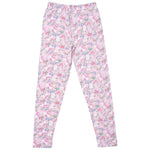 Girls Printed Leggings- Spring flowers Pink
