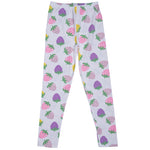 Girls Printed Leggings- Strawberries