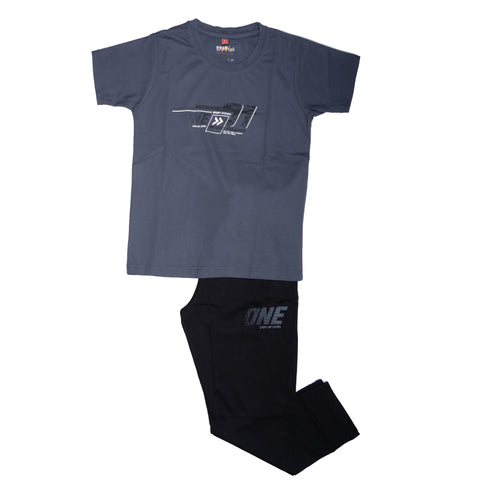 Boys Graphic set- Grey