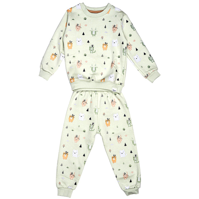 Woodland Adventure Sweat Set- Light Green