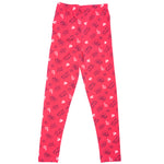 Girls Printed Leggings- Hot Pink Sweetheart