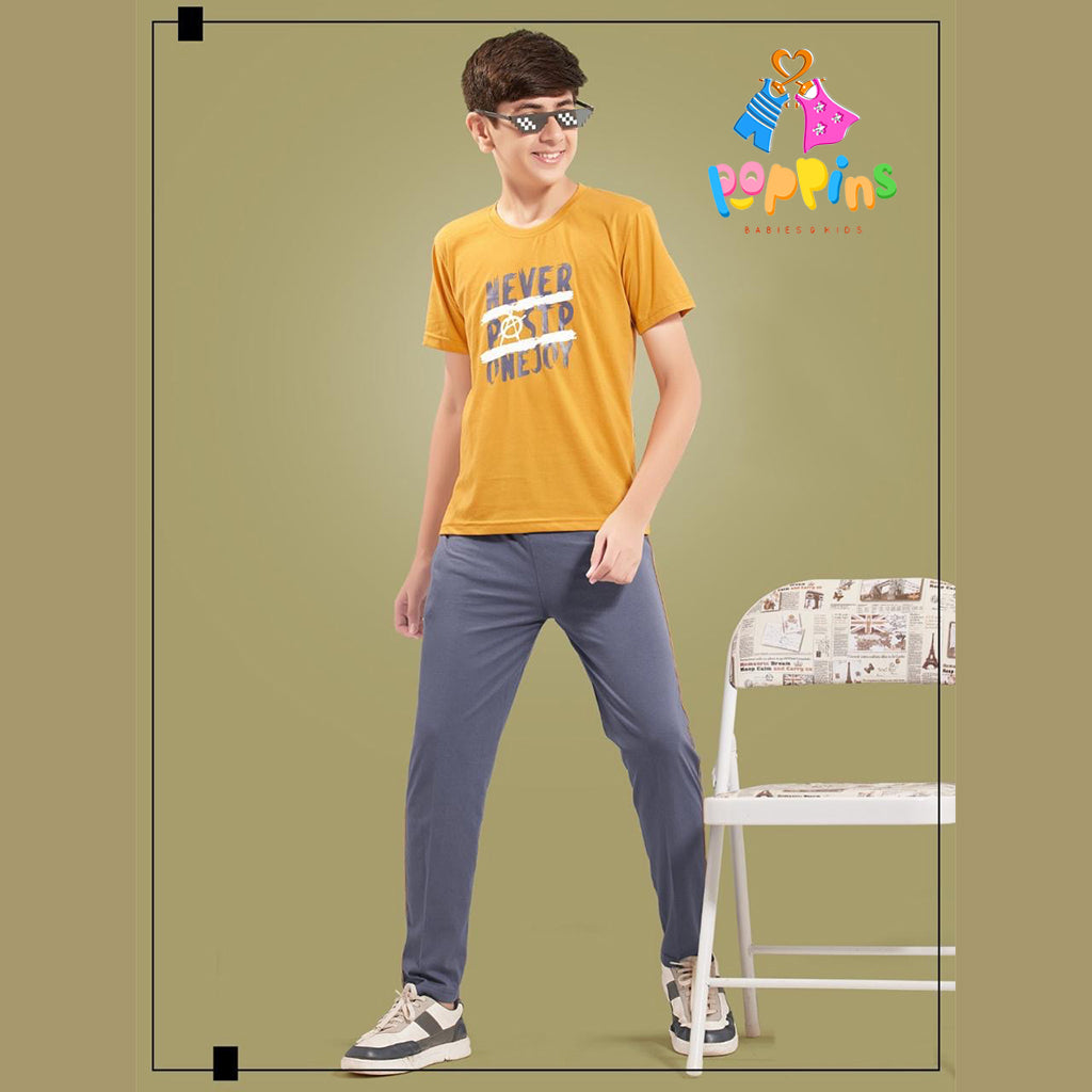 Kids T-shirt Pant Set Never Postpone Enjoying