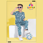 Kids Playtime Essentials Game Up Printed_T ShirtPant Set