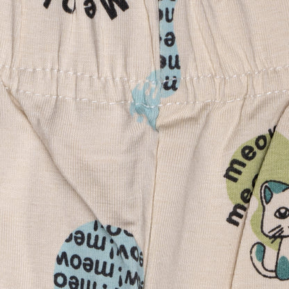 Girls Printed Leggings- Meow