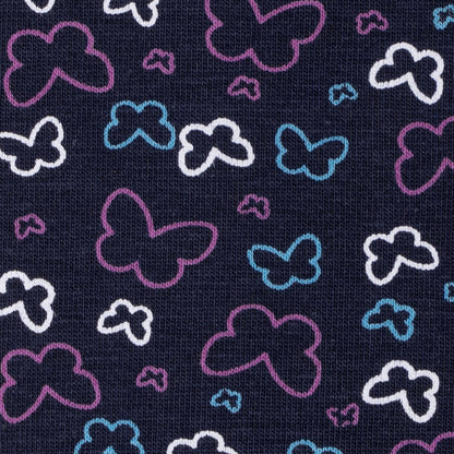 Girls Printed Leggings- Navy Blue Butterfly