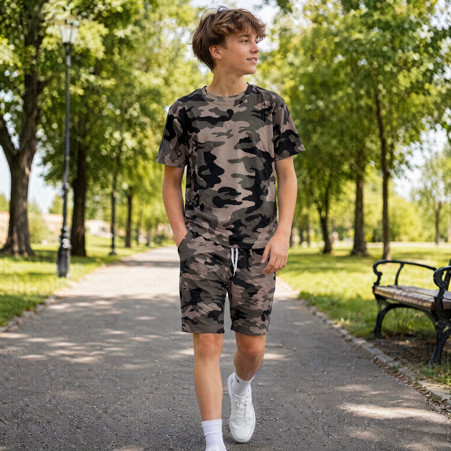 Boys T-Shirt Short set- Camaflouge