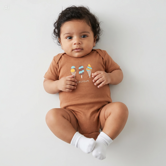 Baby Bodysuit-Pack Of 3Pcs Ice Cream