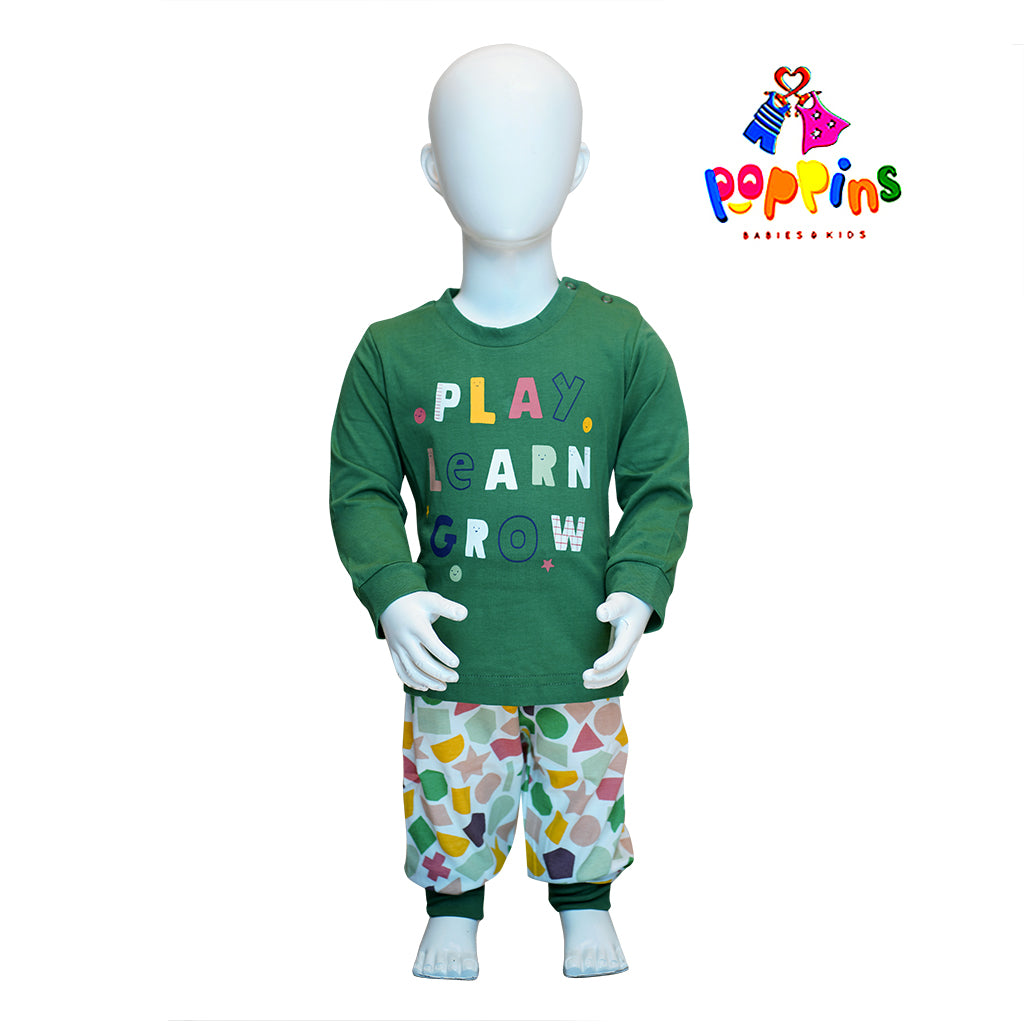 Baby Pullover Outfit Set Play Text Print
