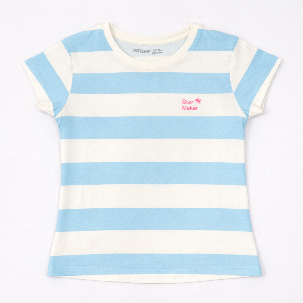 Girls Tshirt- Blue Striped