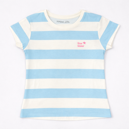 Girls Tshirt- Blue Striped