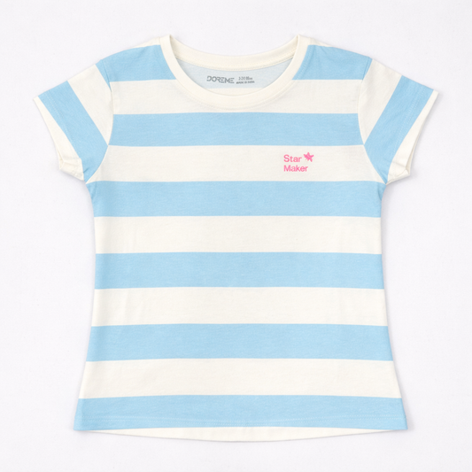 Girls Tshirt- Blue Striped