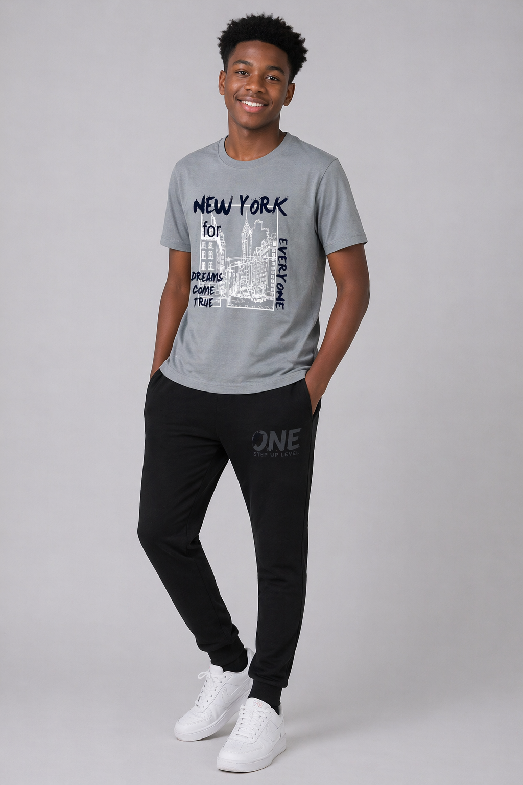 Boys Graphic NewYork set- Muted Green
