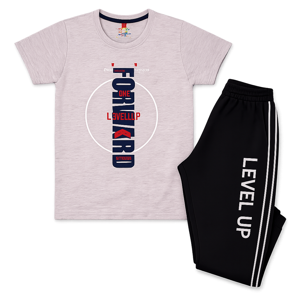 Boys Graphic set- Peach
