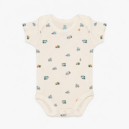 Baby Romper-Pack Of 3Pcs Vrom Vrom Bulldozers