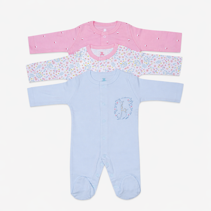 Baby Romper-Pack Of 3Pcs  Nature